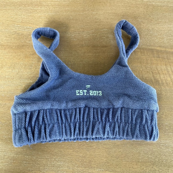 🎀  5 for $30 Fabletics Blue Terry Toddler Bralette in 2T - Picture 2 of 3
